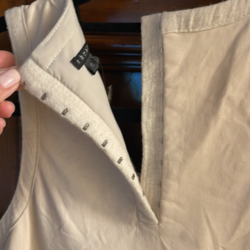 THEORY Cream Leather Lindin Tank NWT, Medium, $575 - Picture 6 of 9